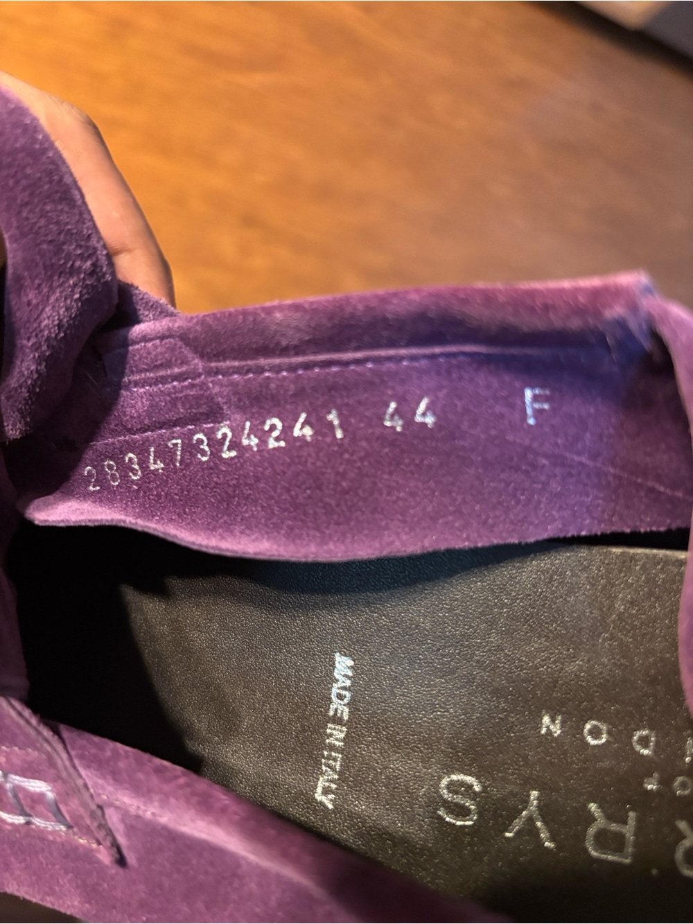 Harrys of London Purple Leather Suede Loafers - Picture 6 of 7
